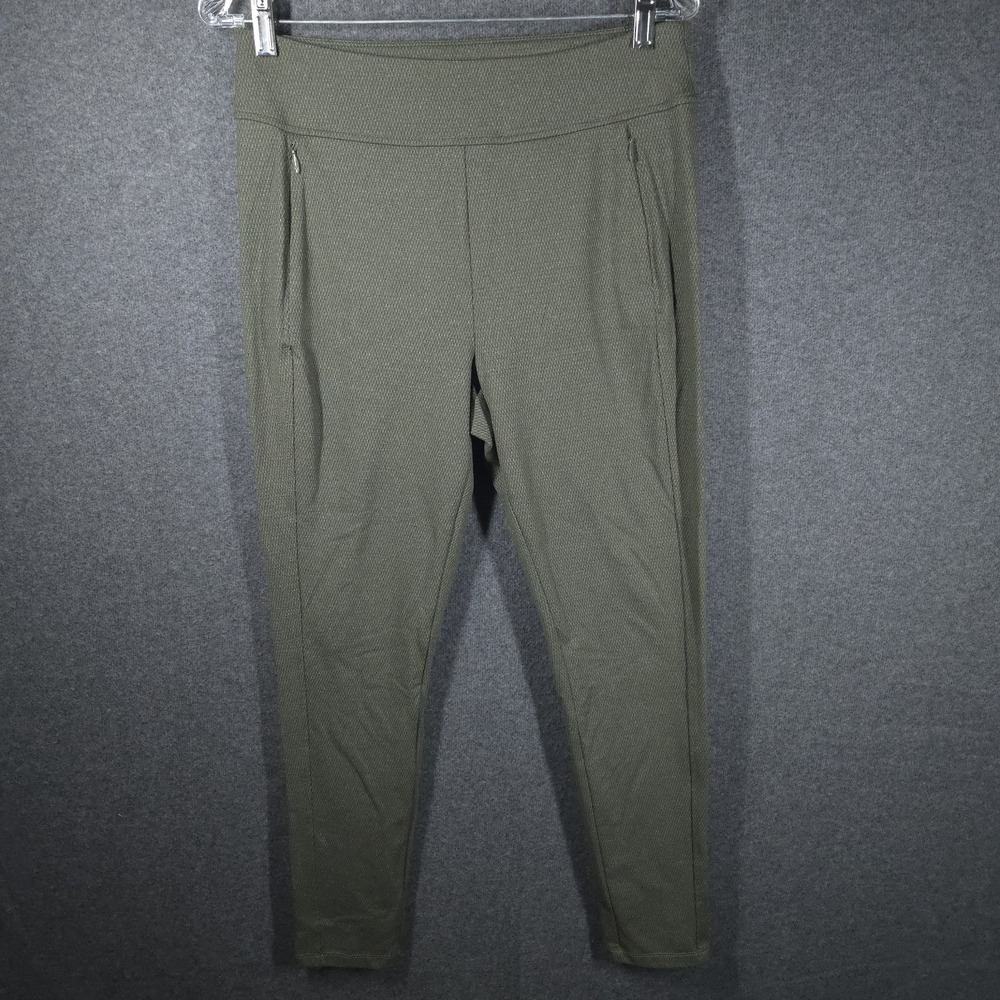 T by Talbots Olive Green Textured Leggings Womens Size M‎ Pull-On Stretch